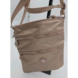 Kipling Keiko‎ Crossbody Metallic Pink Mini Bag Multiple Compartments Purse